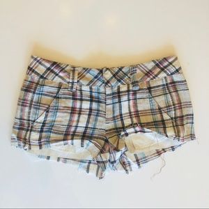 FREE PEOPLE Plaid Cutoff Shorts - Size XS
